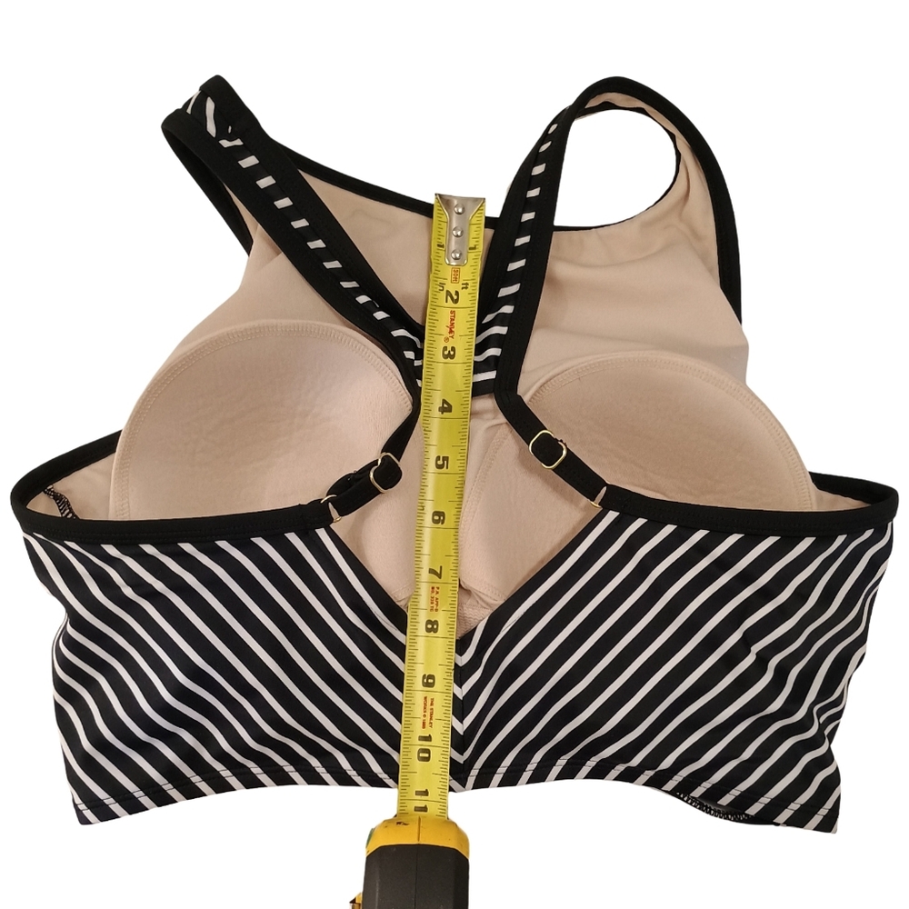 Kona Sol Striped Twist Front Swim Top Size XL - Picture 4 of 5